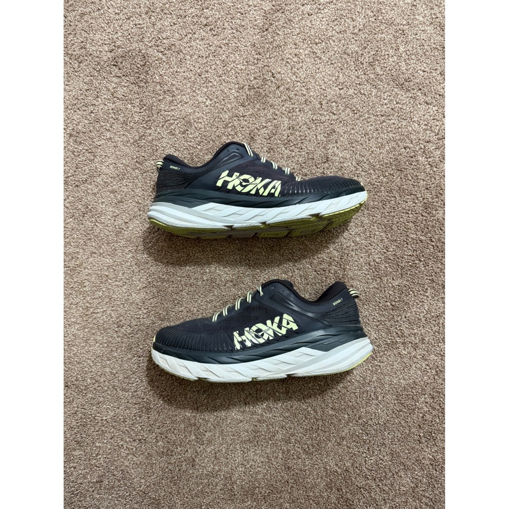 Hoka One One Bondi Road Running Shoes Dark Grey Volt Yellow